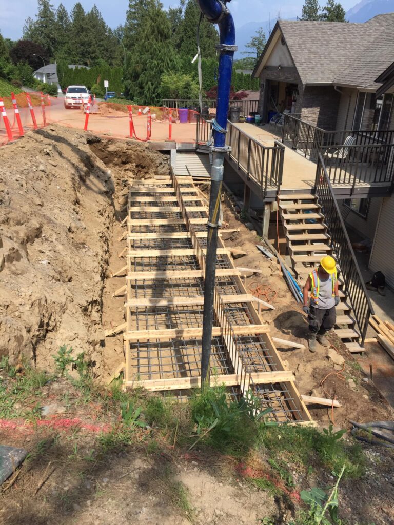 foundations and retaining wall construction