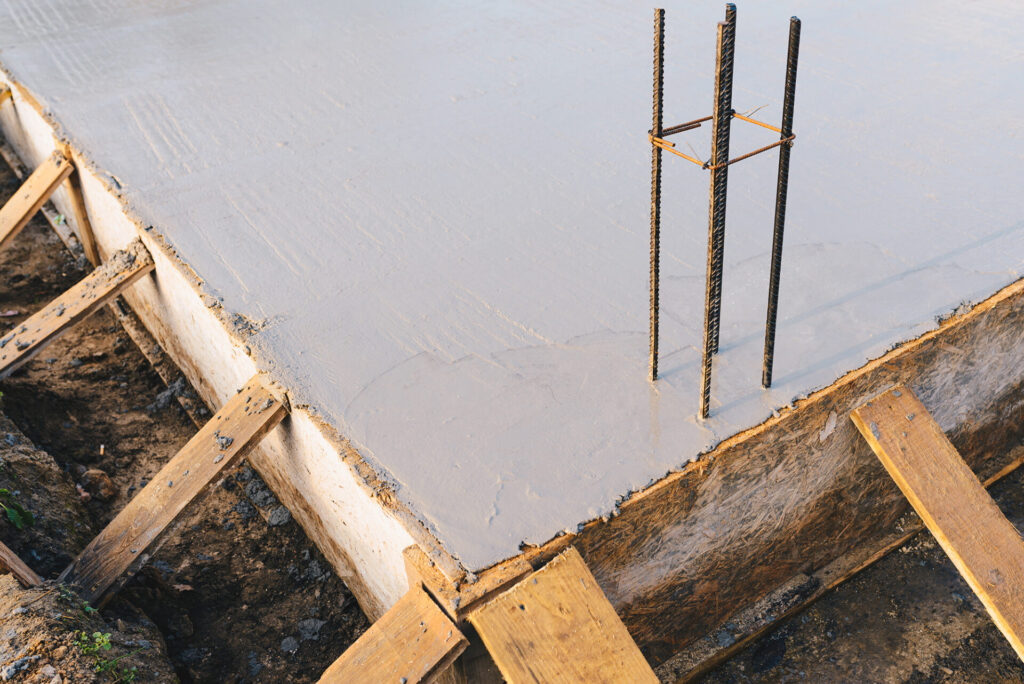A solid, reinforced Concrete Foundation install.